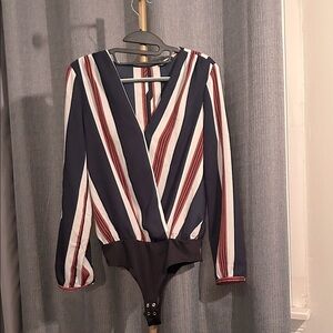 Dynamite Striped Long Sleeve Bodysuit